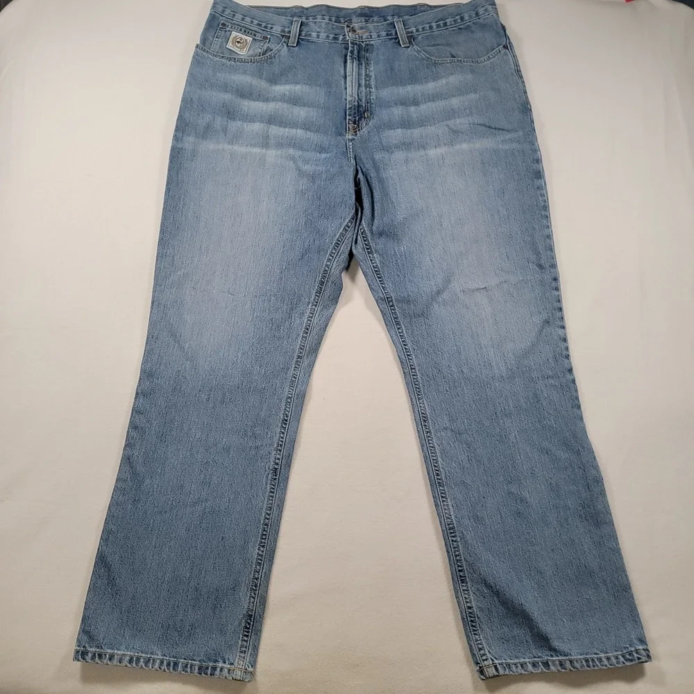 Cinch Men White Label Jeans 42x32 Relaxed Straight Medium Stone Denim
